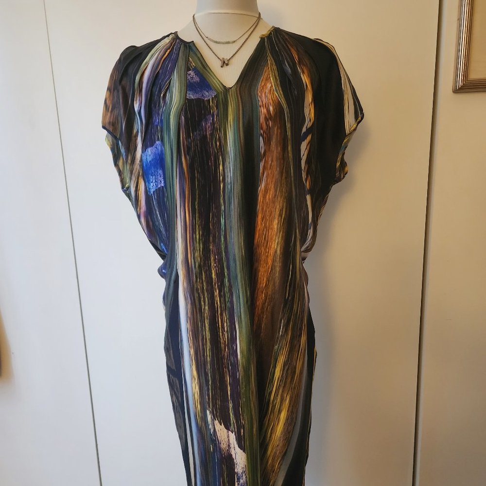 NEW ZERO MARIA CORNEJO SILK Shift Stripe Dress 10